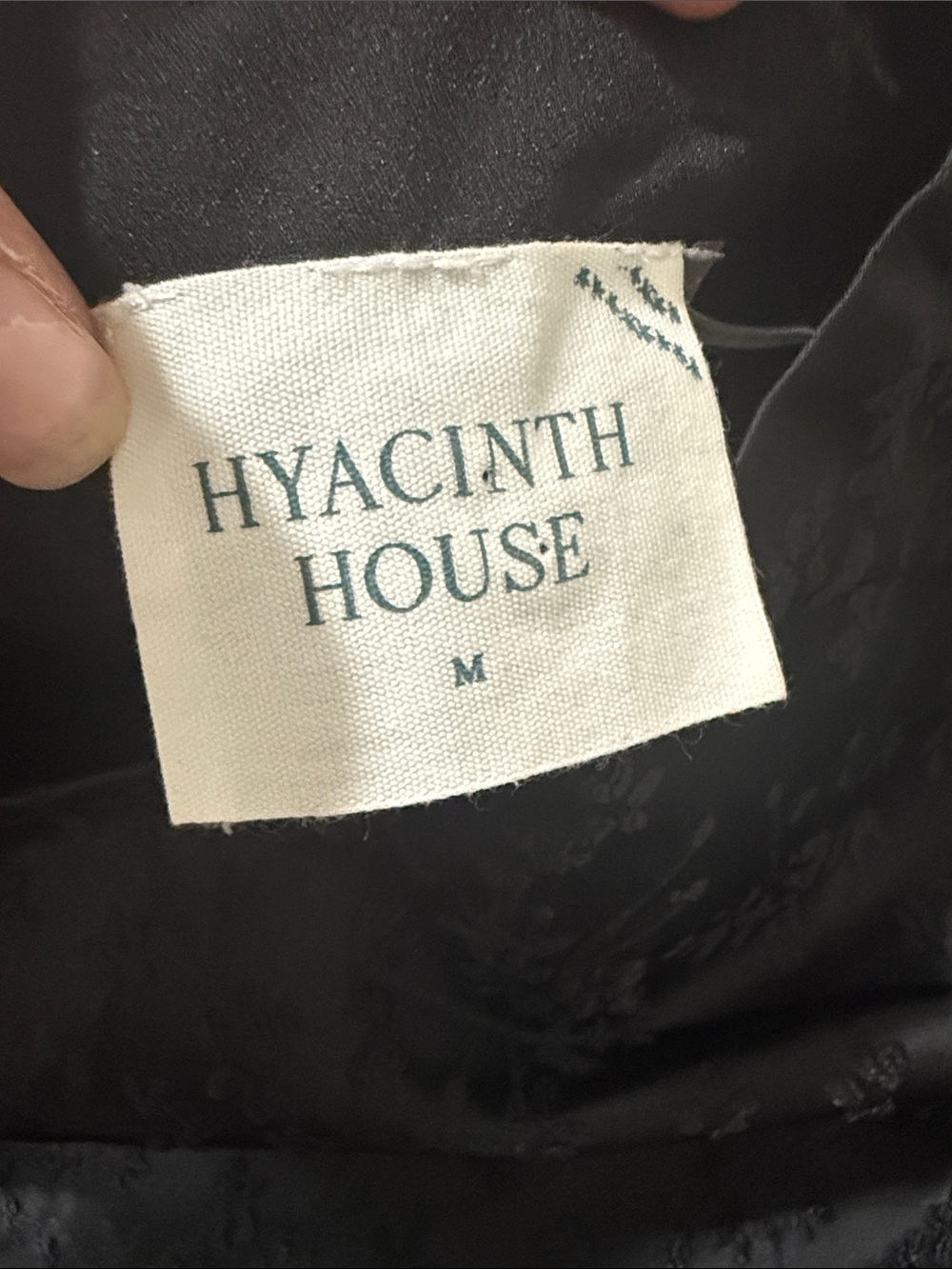 Hyacinth House  Black Jacquard Puff Sleeve Darcy Mini Dress Size Medium - Picture 3 of 11